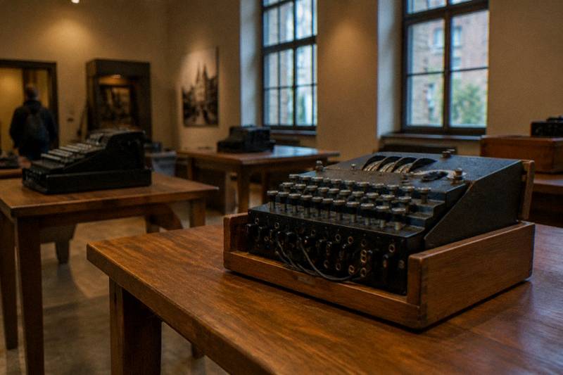 A cipher machine on display in Poznan