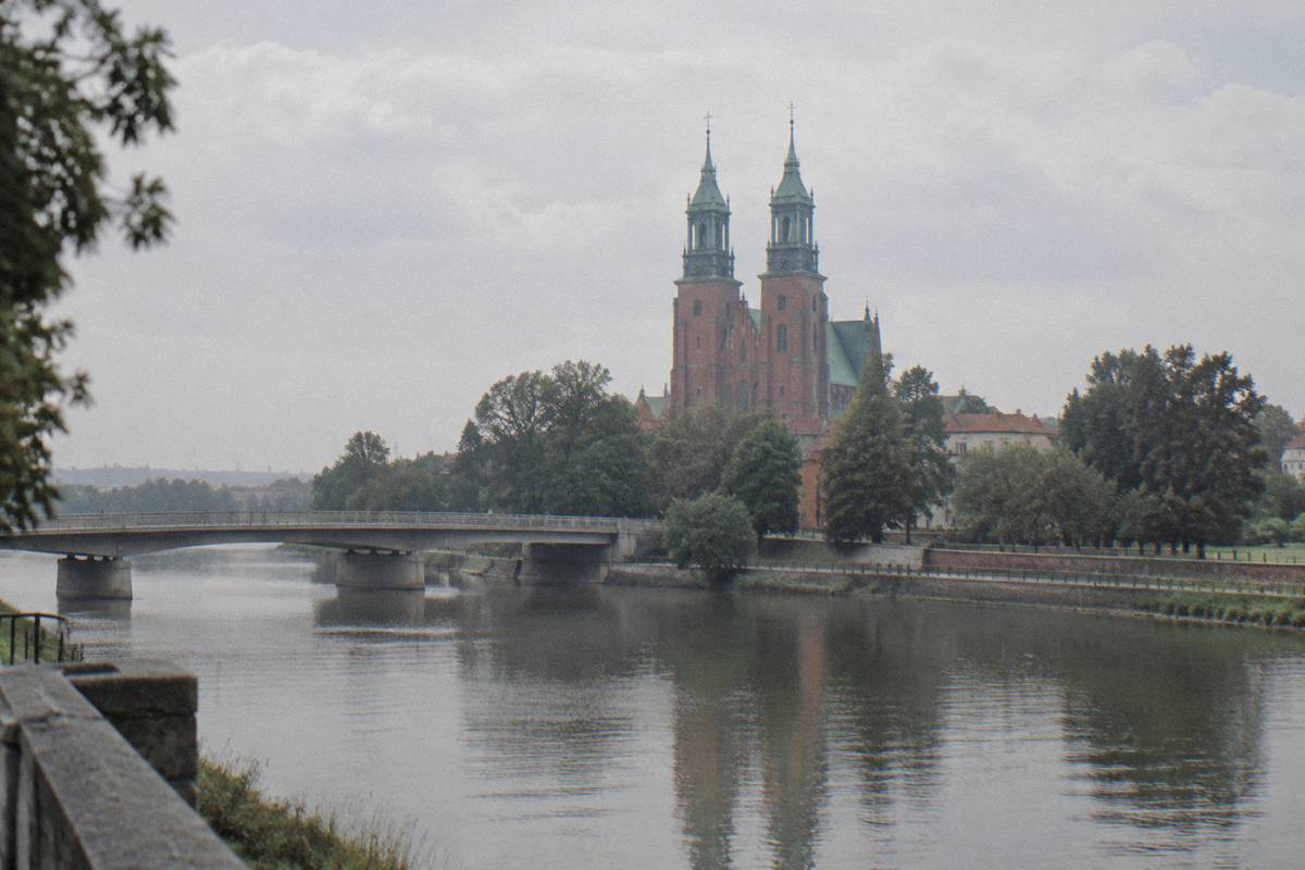 Poznan Cathedral seen across the Warta river