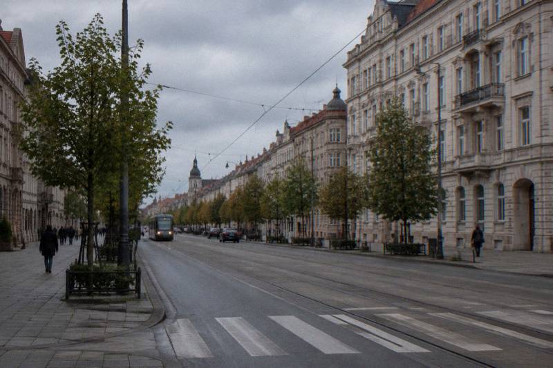 The central avenue of Poznan city centre