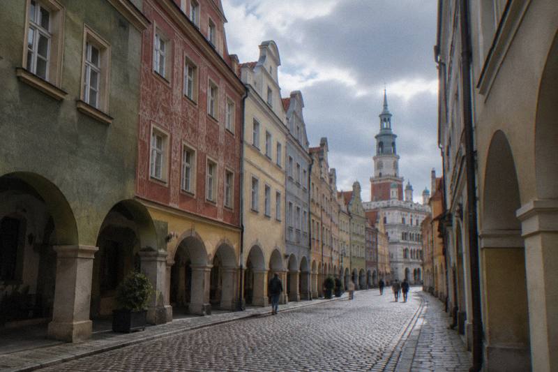 A narrow Old Town street in Poznan